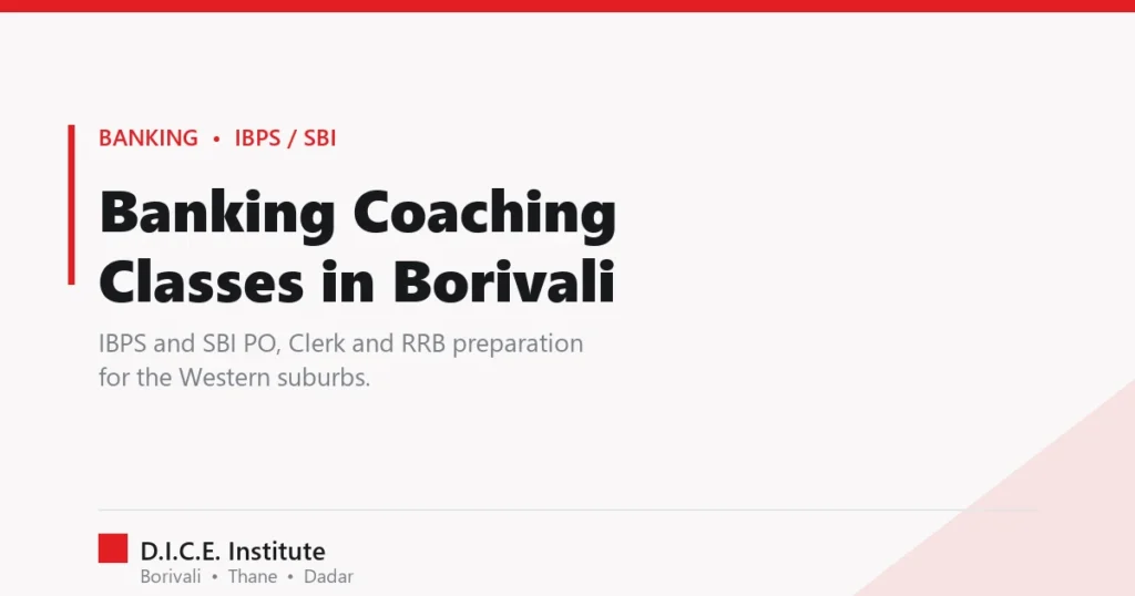Banking coaching classes in Borivali at D.I.C.E. Institute