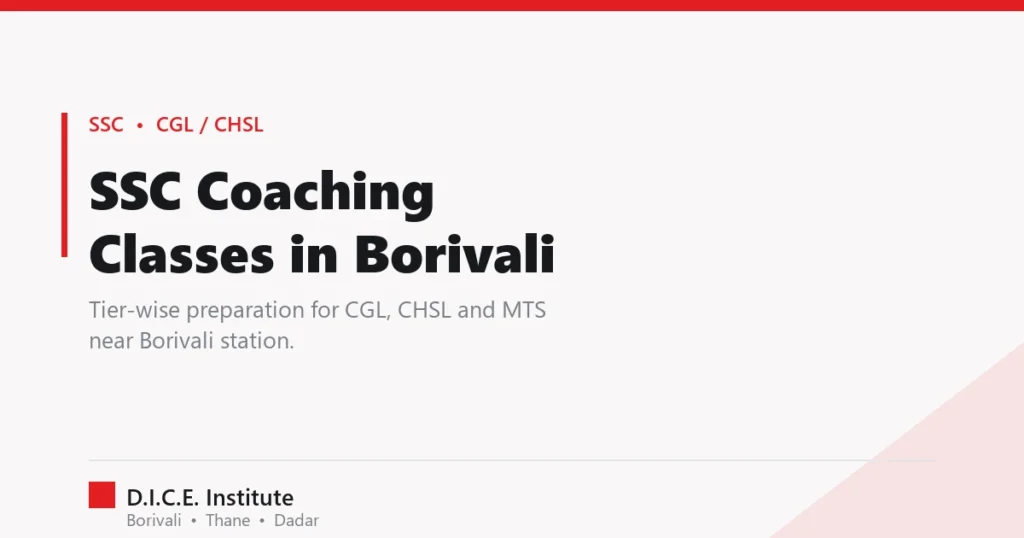 SSC coaching classes in Borivali at D.I.C.E. Institute